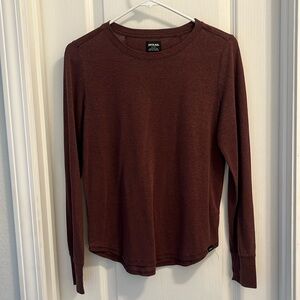 Cozy Up Long Sleeve Crewneck Shirt maroon size S